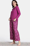 Zivame Knit Poly Pyjama Set - Festival Fuchsia — thumbnail 3